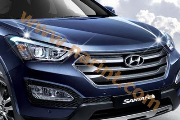 Хромовая накладка (мухобойка) на капот (AutoClover) для Hyundai Santa Fe DM [B520]