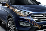 Молдинг (ХРОМ) на передние фонари  [C441] для Hyundai Santa Fe DM(AutoClover)