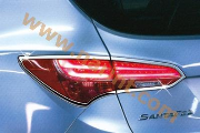 Хром на задние фонари [K-586]для Hyundai Santa Fe DM (SAFE)