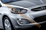 Молдинг ПТФ и отражателей (AutoClover) для Hyundai Accent New  [C412]