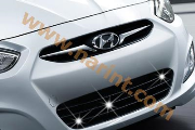 Молдинг решетки радиатора B224(ХРОМ)- Hyundai Accent New(AutoClover)